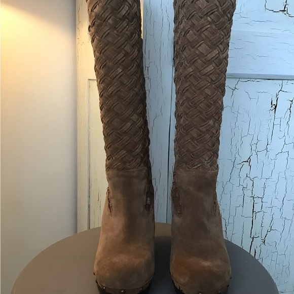UGG Australia Tall Suede Basketweave Boots - Picture 4 of 9